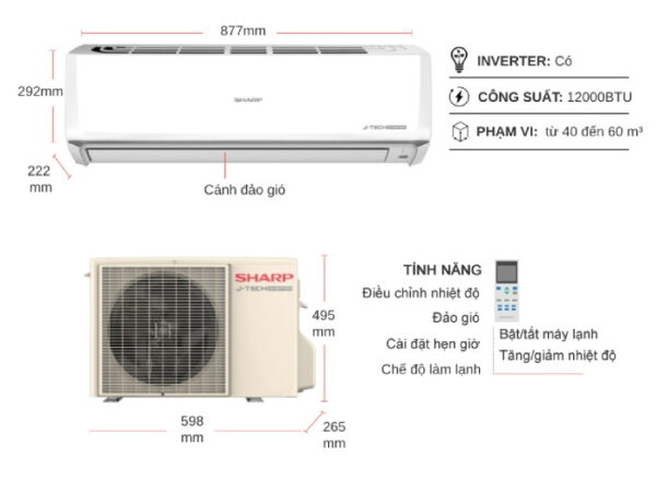 Máy lạnh SHARP 1.5Hp - Inverter AH-X13ZEW